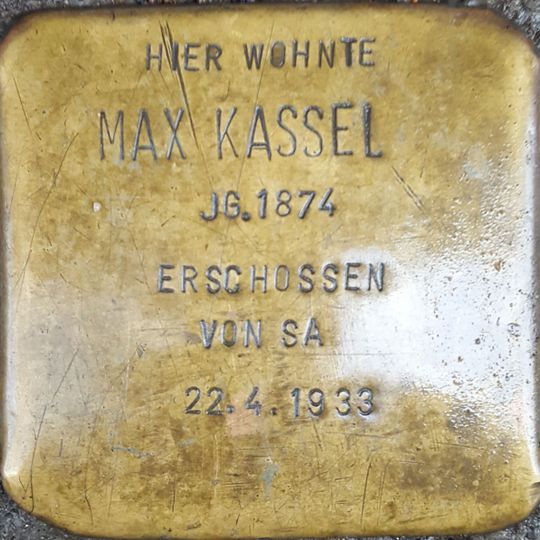 Stolperstein à la mémoire de Max Kassel