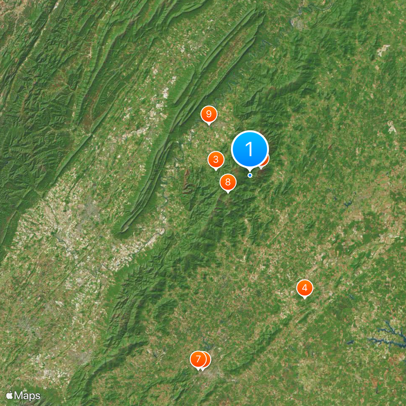 Shenandoah National Park Map