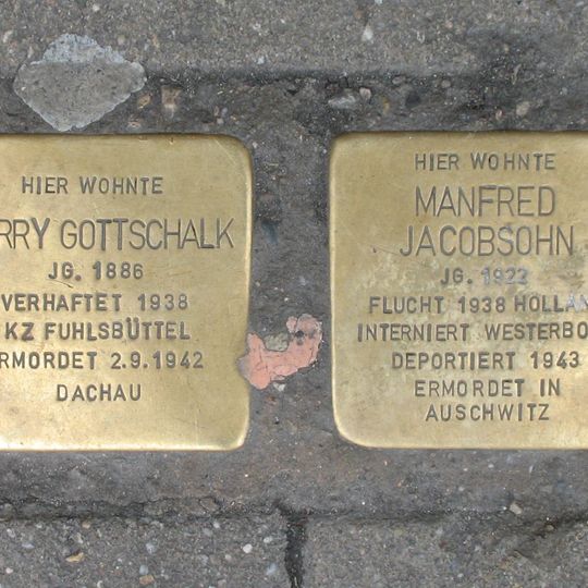 Stolperstein dedicated to Manfred Jacobsohn