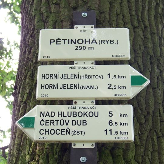 Rozcestník Pětinoha - rybník