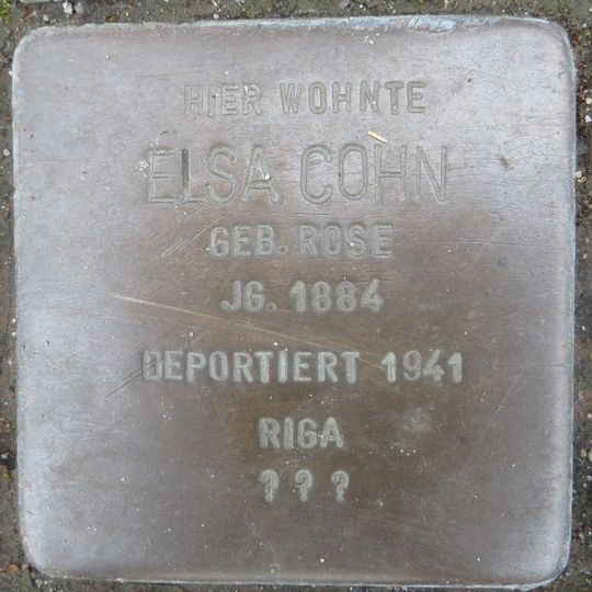 Stolperstein en memoria de Elsa Cohn Cohn
