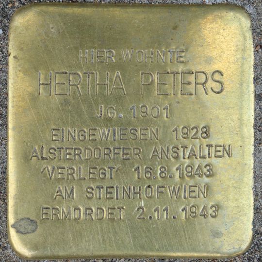 Stolperstein en memoria de Hertha Peters