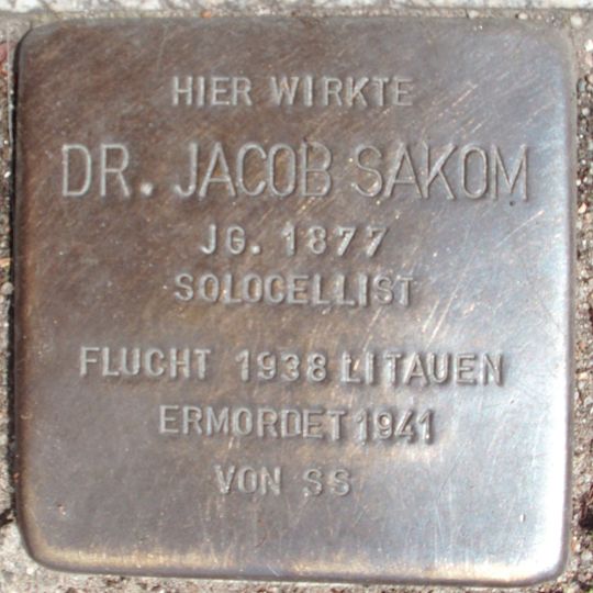 Stolperstein für Dr. Jacob Sakom