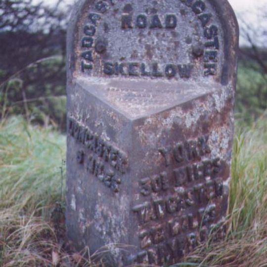 Milestone, Skellow, N of Hampole Balk Lane, B1220, 250m from jct