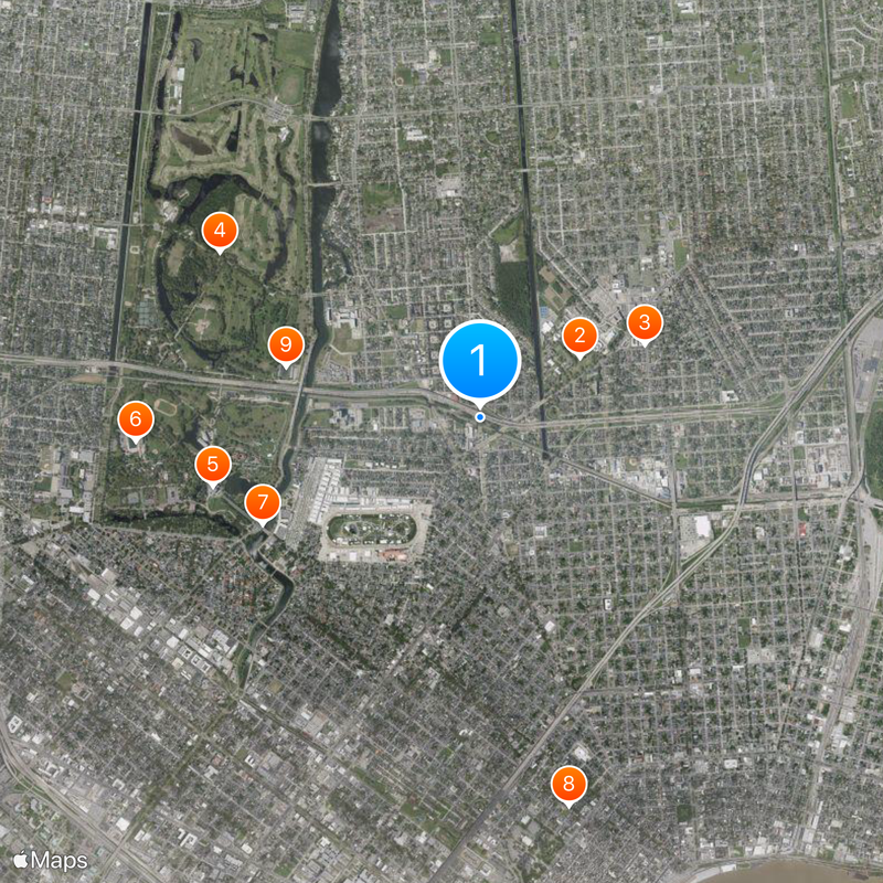 7th Ward of New Orleans Kaart