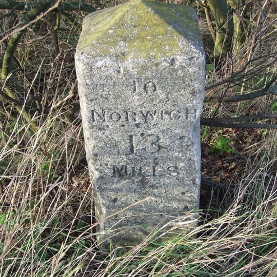 Milestone, c.200m N of jct with Stony Lane