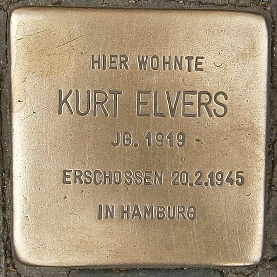 Stolperstein en memoria de Kurt Elvers