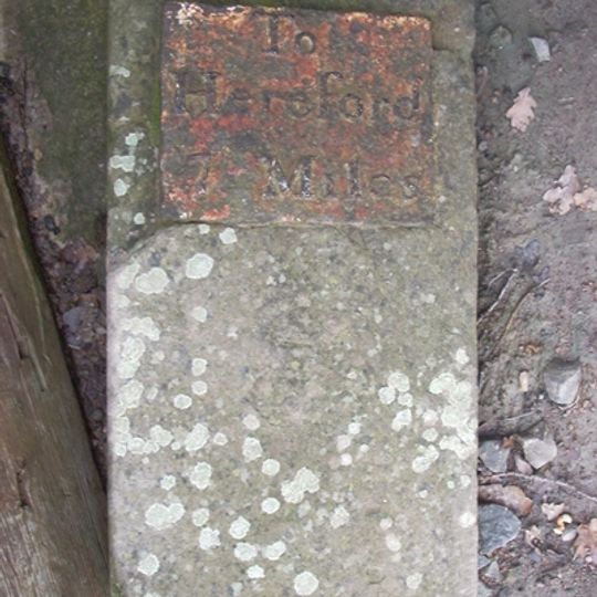 Milestone, was almost opposite the Parish Hall - in 2013 being put on wall of hall