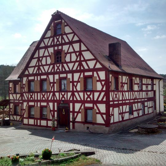 Mühle, Fachwerkhaus mit Mühlenanbau