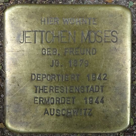 Stolperstein dedicated to Jettchen Moses