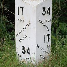 Milepost, Merstham, London Road North, opp. Harpsoar Lane; opp. Harps Oak Lane