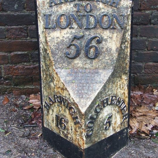 Milepost On North Verge Adjacent To Ardleigh Cemetery