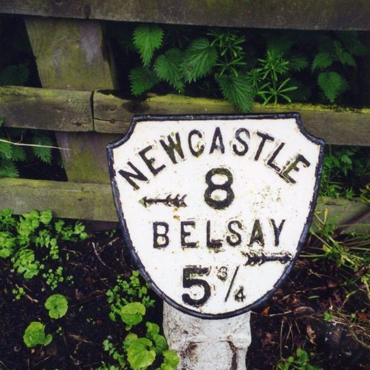 Milepost, West Road, to rt of Snaith's Butchers shop