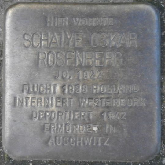 Stolperstein en memoria de Schaiye Oskar Rosenberg