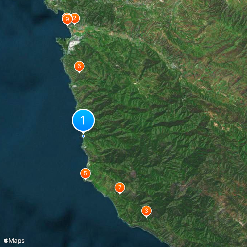 Bixby Creek Bridge Map