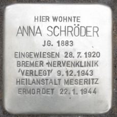 Stolperstein dedicated to Anna Elisabeth Schröder