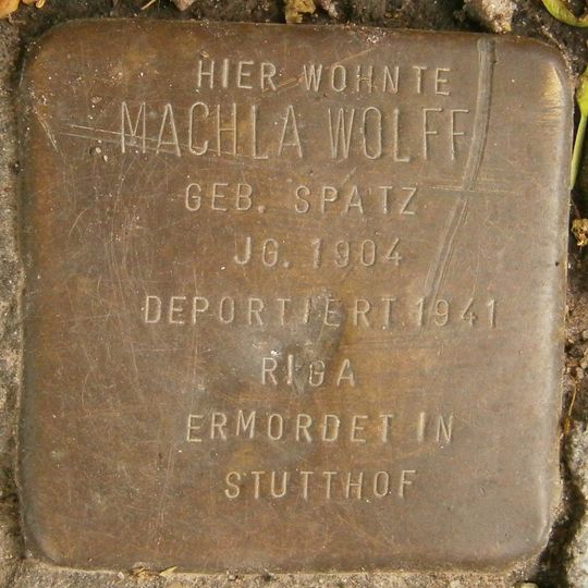Stolperstein dedicated to Machla Wolff