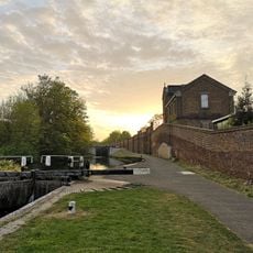 Hanwell flight of locks and brick boundary wall of St Bernard's Hospital