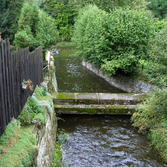 Lávka přes Tismenický potok před ústím do Lužnice