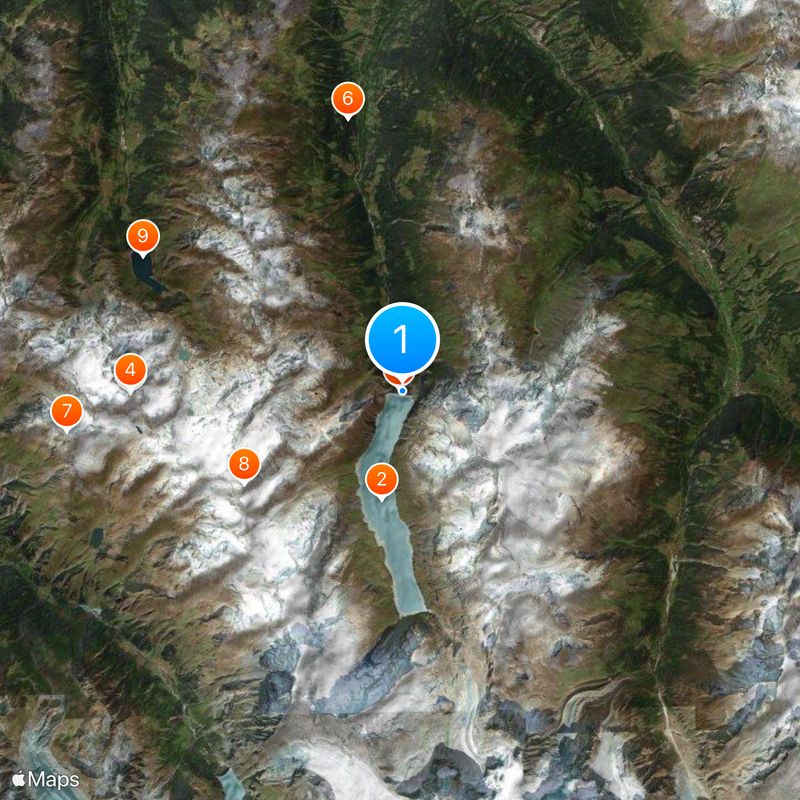 Grande Dixence-dam Kaart