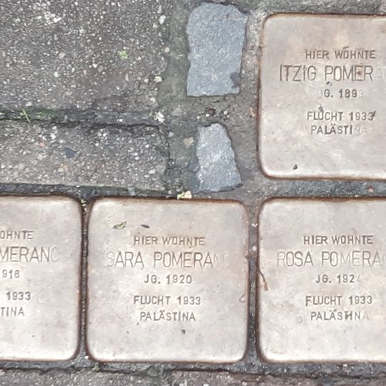 Stolperstein à la mémoire de Simon Pomeranc