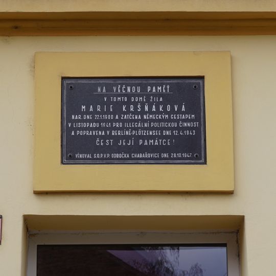 Pamětní deska na čp. 168