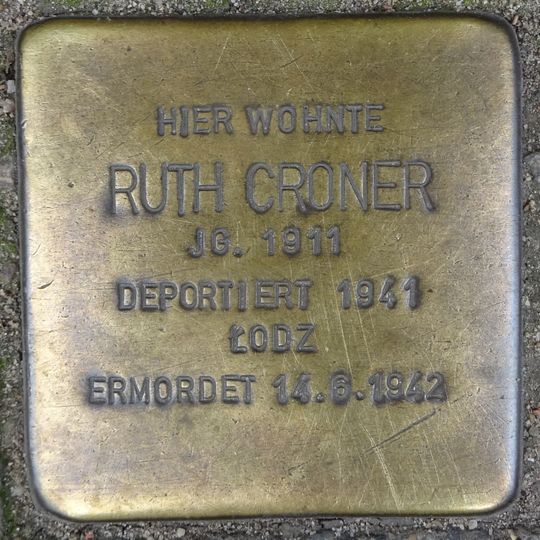 Stolperstein à la mémoire de Ruth Croner