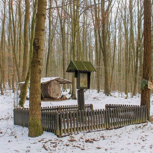 Obrázek svatého Huberta u Dubicka v lese