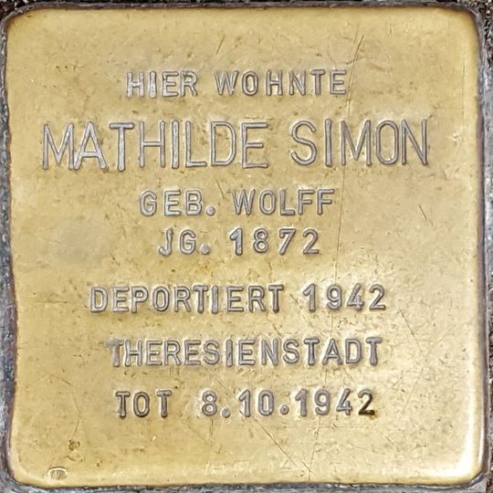Stolperstein für Mathilde Simon geb. Wolff