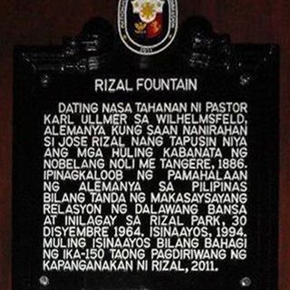 Rizal Fountain historical marker