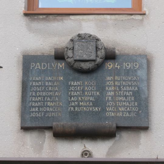 World War I victims memorial plaque in Kněžnice