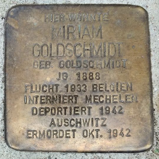 Stolperstein dedicated to Miriam Goldschmidt