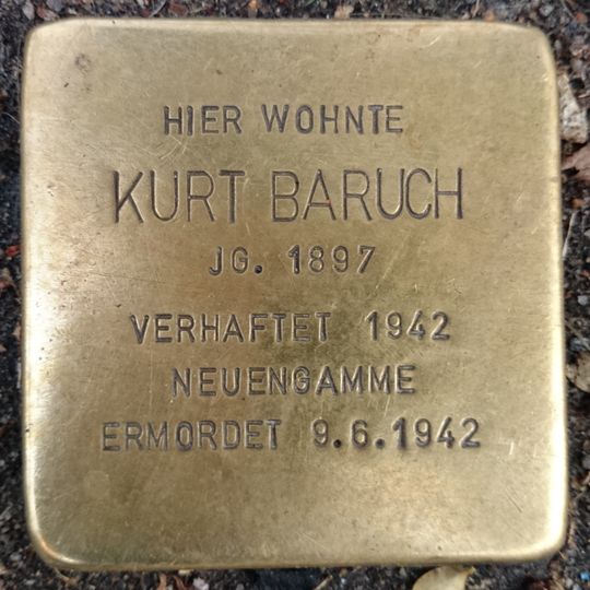 Stolperstein dedicated to Kurt Baruch