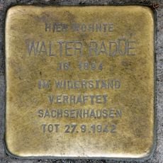Stolperstein dedicated to Walter Radüe