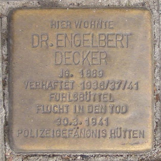 Stolperstein em memória de Engelbert Decker