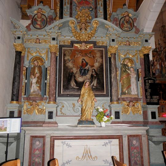 Autel et retable du Rosaire de l'église Saint-Melaine de Cornillé