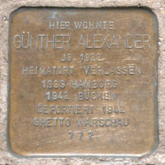 Stolperstein en memoria de Günther Alexander