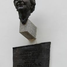Memorial plaque with a bust of Marie Tenitzerová