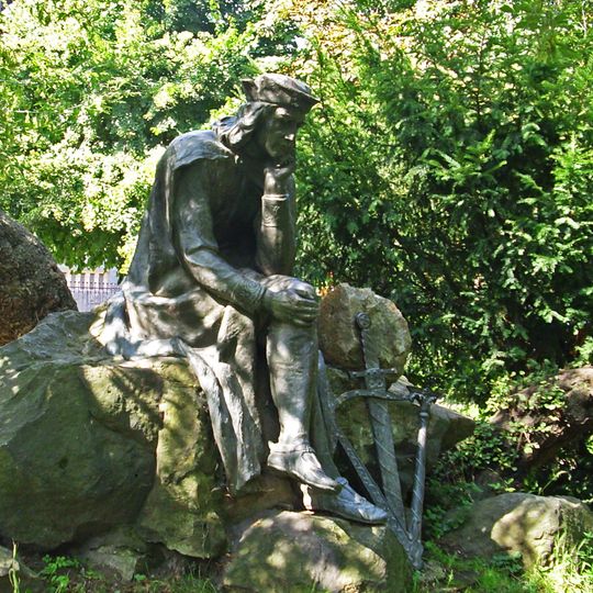 Statue of Walther von der Vogelweide in Duchcov