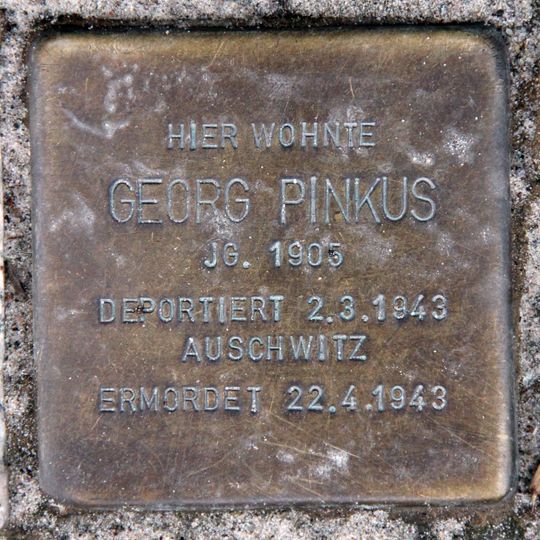 Stolperstein dedicated to Georg Pinkus