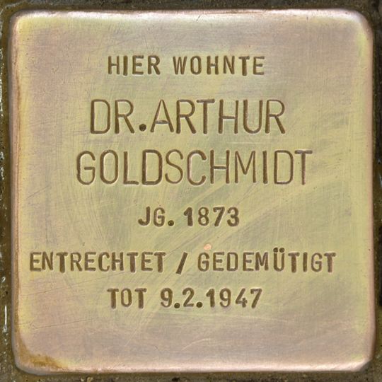 Stolperstein en memoria de Arthur Felix Goldschmidt