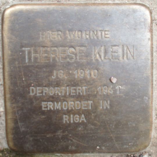 Stolperstein dedicated to Therese Klein