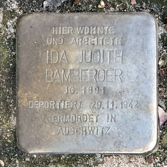Stolperstein dedicated to Ida Judith Bamberger