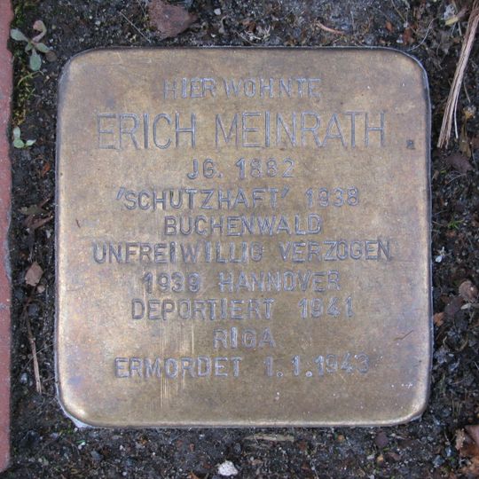 Stolperstein dedicated to Erich Meinrath