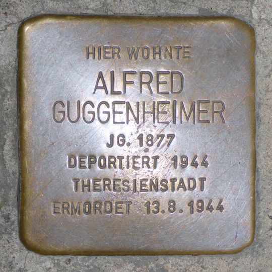 Stolperstein dedicated to Alfred Guggenheimer