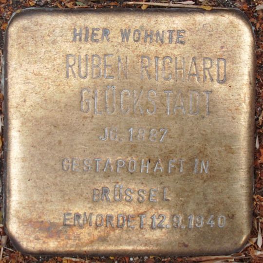 Stolperstein dedicated to Ruben Richard Glückstadt