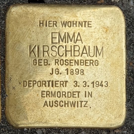 Stolperstein dedicated to Emma Kirschbaum