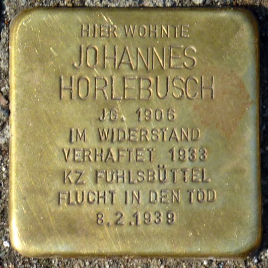 Stolperstein em memória de Johannes Horlebusch