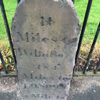 Milepost Beside Railings Of Ardwick Park