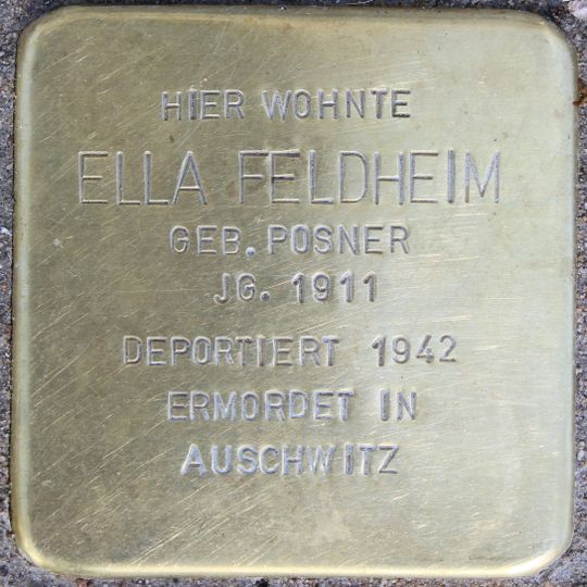 Stolperstein dedicated to Ella Feldheim